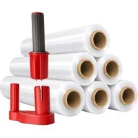Freiziel Schutzfolie 6 x Stretchfolie 50cm 1,5kg 23my + Abroller Rot