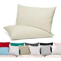 Beautex Kissenhüllen 2er Set Premium Kissenbezug aus Baumwolle, viele Farben, (2 Stück), verdeckter Reißverschluss, Jersey 160g/m², langlebig