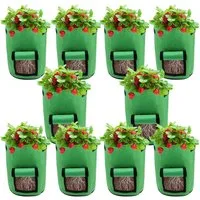 Clanmacy Pflanzkübel 10X 26.5L Pflanzsack Pflanztasche Kartoffel Tomaten Vliesstoff