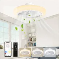 LMaxhome Deckenventilator mit Beleuchtung LED Deckenleuchte Dimmbar Leise 6 Geschwindigkeiten, mit Fernbedienung APP 36W Deckenlampe mit Ventilator für Schlafzimmer