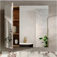 Lomadox Spiegelschrank NEWPORT-56-EVOKE mit 60 cm Breite in Eiche, 2-türig