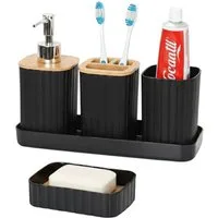 Cheffinger Badaccessoire-Set Badezimmer-Set 5-tlg – Modernes Zubehör für Bad & Gäste-WC, 5 tlg.