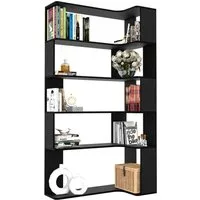 JEOBEST Bücherregal Eckregal, Eck-Bücherregal 5-stöckiges, Modernes Display Unit, L-förmiges Regal, H 169CM