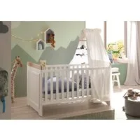 Begabino Babybett Jasmin passend zum Babyzimmer, 70x140 cm inklusive Lattenrahmen, Landhausstil mit 3 Schlupfsprossen