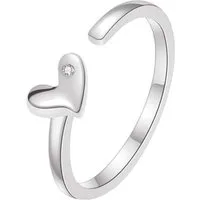 Lisandra Scott Silberring Verstellbar mit Herz & Zirkonia Stein - Verstellbarer Ring für Damen, Dein Herz, dein Ring