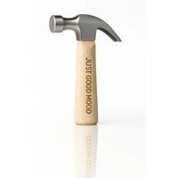 JUSTGOODMOOD Hammer JUSTGOODMOOD Mini Hammer Stahlhammerkopf Echtholzgriff Kompakt Robust (1-St)