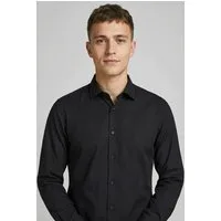 Jack & Jones Langarmhemd JPRBLAJAXON mit Stretchanteil und stylischem Kragen unifarben, slim fit, Web, Hemdkragen, atmungsaktiv