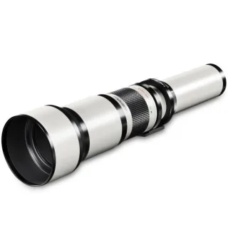 Walimex Pro 650-1300mm 1:8-16 DSLR-Teleobjektiv (Filtergewinde 95mm IF) für Nikon F Objektivbajonett weiß