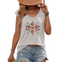PYLIKE V-Shirt Damen Sommer bequemes Casual Basic V-Shirt mit Ärmellos T-shirt Bequem für Freizeit und Büro,Strandurlaub