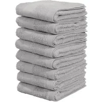 OTTO home Gästehandtücher Vanessa, 8 Gästehandtücher, 30x50cm, in Standard- und Premium-Qualität, Walkfrottee (Set, 8-St), Handtücher mit Bordüre, 100% Baumwolle, einfarbig, weich