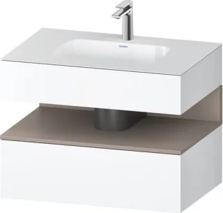 Duravit Qatego Einbauwaschtisch mit Konsolenwaschtischunterbau Basalt & Weiß Matt 800x550x600 mm - Q QA4785043180010