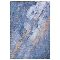 Mazovia Designteppich Modern Teppich Wohnzimmerteppich Abstrakt Vintage Blau, 80 x 150 cm, Fußbodenheizung, Allergiker geeignet, Rutschfest