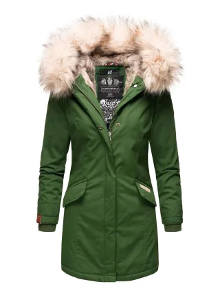 Navahoo Damen Winter Parka Cristal – Premium Kollektion mit Abnehmbarem Kunstfellkragen
