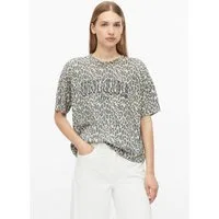 s.Oliver Kurzarmshirt T-Shirt T-Shirt mit Leo-Muster und Frontprint