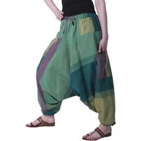 KUNST UND MAGIE Haremshose Damen Harem Hose Bunt Aladin Haremshose Pluderhose Pumphose Goa Hippie