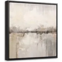 OneMillionCanvasses® Leinwandbild mit Rahmen - Moderne Kunst - Abstrakt - Beige, Fotodruck (1 St), Leinwand Bilder Klein, Wand Dekoration Aesthetic 20x20cm