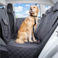 BigDean Tier-Autodecke Autoschondecke Hund Rücksitz mit Sichtfenster & Seitenschutz., Schnell und einfach durch Klickverschlüsse an den Kopfstützen