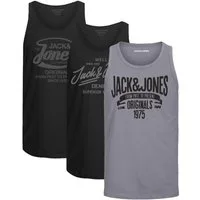 Jack & Jones Tanktop Bequemes Slimfit Shirt mit Printdruck (3er-Pack) mit Print