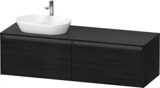 Duravit Ketho.2 Konsolenwaschtischunterbau wandhängend Eiche Schwarz Matt 1600x550x459 mm - K24889L1 K24889L16160000