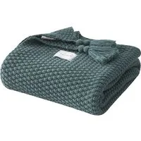 Wohndecke Kuscheldecke Gestrickte Strickdecke,Sofadecke,Tagesdecke, BTTO, Quasten,Weich,Warm,für Bett Sofa und Couch