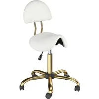 VINGLI Drehhocker Sattelhocker mit Lehne Abnehmbar, Rollhocker Ergonomisch, Bürohocker, Höhenverstellbar 48-63cm, mit Rollen, 180 KG Tragkraft, aus PU-Leder