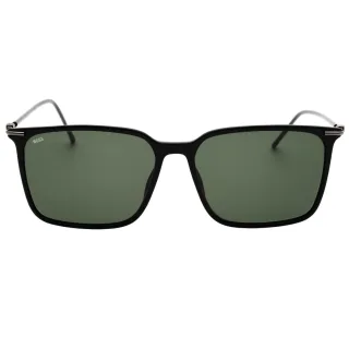 Hugo Boss grüne Sonnenbrille mit dünnen Beinen und schwarzen Gläsern