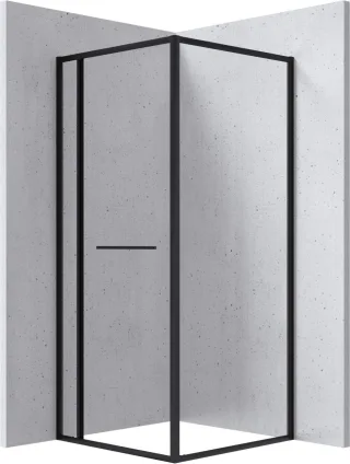 Neuesbad Serie 660 Quadratisch Duschkabine, Schwarz, Transparent Glas, 80X80X200 CM NB1DEKQBN088P1