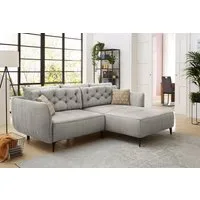 Jockenhöfer Gruppe Ecksofa Salo L-Form, B: 251 cm, im Retrolook mit Wellenfederung, mit Zierkissen