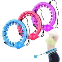 Vivitar Hula-Hoop-Reifen mit Gewicht Kugel, 24 abnehmbaren Teile, gewichteter Hula-Hoop (360° Massage, Verstellbare Größe von 65cm bis 120cm Taillenumfang, Stabiler & Leiser Hoola Hoop, 24-tlg., Bauchmassage, Heimtraining, Fettverbrennung, Fitness, G