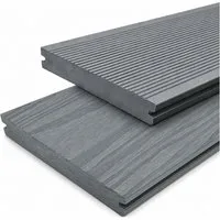 WPC Profi Terrassendielen WPC Terrassendielen Massiv MUSTER 15 cm steingrau, (Massivdiele, Musterstück 15 cm)