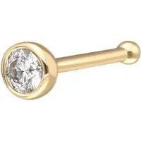 PIERCINGLINE Nasenpiercing 14/18 Karat Gold Nasenstecker Pin RUNDER MOISSANIT (Nasenstecker, 1-tlg)