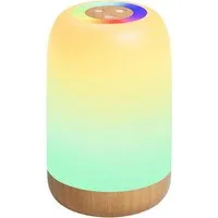 Luckice LED Nachtlicht Touch Dimmbar mit 256 RGB Farben & 4 Modi, Tischlampe Kabellos mit Timer & Haken, USB Aufladbar, Holzmaserung, Tragbares Nachtlicht für Schlafzimmer, Wohnzimmer