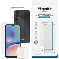 CARE by PanzerGlass StartKit - alles drin - Screen Protector, Case & Charger USB-Ladegerät (Set, 3-tlg., 20W Ladegerät, Displayschutzglas, TPU-Schutzhülle, 3-in-1 Bundle für Samsung Galaxy A05s)