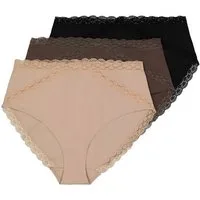 Ulla Popken Slip Midislips 3er-Pack Spitzenband