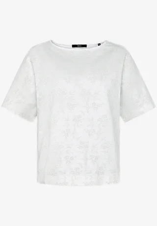 zero - Baumwoll-T-Shirt mit Stickerei - Gr. - 38