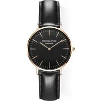 Victoria Hyde Quarzuhr Quarzuhr Quarzuhr Echtes Rindsleder Uhr für Unisex modisch und leger Lederarmband, (1-tlg., Kein Set)