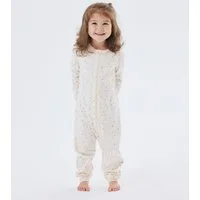 Name It Schlafanzug NBFNIGHTSUIT ZIP BUTTERCREAM HEARTS NOOS aus Baumwolle in Jersey-Qualität, Relaxed Fit, mit Reißverschluss