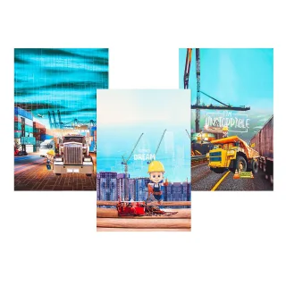Digital-Baumwoll-Jersey-Coupon "Baustelle", bunt