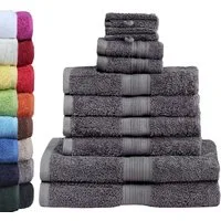 GREEN MARK Textilien Handtuch Set 10er-Set Premium Frottier Handtuch-Set, 100% Baumwolle (Set, 10-St), 4X Handtücher, 2X Duschtücher, 2X Gästetücher, 2X Waschhandschuhe