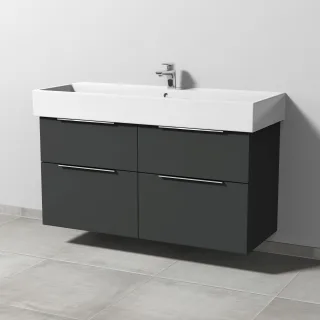 Sanipa 3way Waschtischunterbau zu Duravit Vero Air Waschtisch mit 2 Auszügen, Graphit-Matt UP4361B