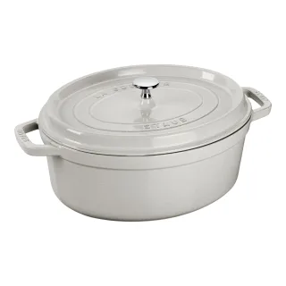 Staub La Cocotte Cocotte 29 cm, oval, Weisser Trüffel, Gusseisen