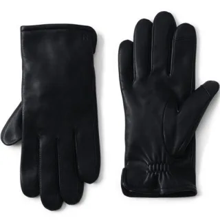 Leder-Handschuhe mit Kaschmirfutter, Herren,  Schwarz, Kaschmir/Leder, by Lands' End