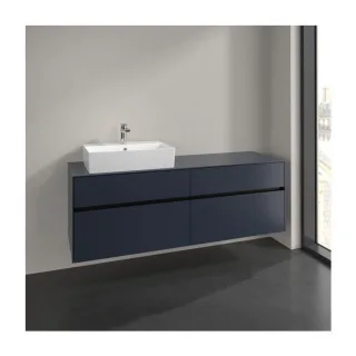 Villeroy und Boch Collaro Waschtischunterschrank C135B0VQ 160x54,8x50cm, Waschtisch links, LED-Beleuchtung 12W, marine blue