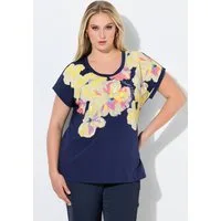Ulla Popken T-Shirt T-Shirt Blüten oversized Rundhals Halbarm