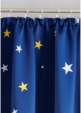 bonprix Thermo-Verdunkelungsvorhang beidseitig bedruckt auch in extra breit (1er Pack), blau, Gr.225x270 cm, Vorhang zum verdunkeln mit Sternen