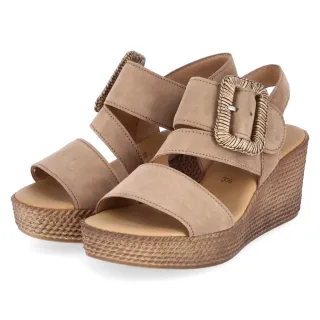 Gabor Espadrille-Sandaletten - Gr. 36 - Braun - Rauleder