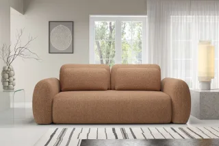 Sofa 3-Sitzer mit Schlaffunktion GASTON in Stoff Puente Rostbraun