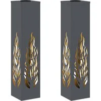 vidaXL LED Solarleuchte Solar LED Weg Licht 2 pcs Warmes Weiß 18 x 18 x 80 cm