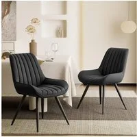 HawthyHome Esszimmerstuhl bequeme Polsterstühle Küchenstuhl (2 St), mit Rückenlehne Metallbeine, 2er Set