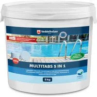 Veddelholzer Chlortabletten 5 kg Multitabs Langzeit Chlor 5 in 1 langsam löslich Pool Zubehör 200g, (Chlortabletten für Pool, 5 in 1 Multitabs), langzeit Chlor Tabletten zur Reinigung & Desinfektion